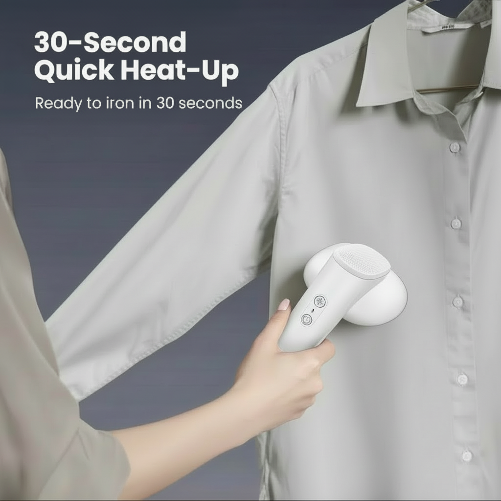 SteamEase Pro 15-Second Quick Heat Technology - Fast Heating Portable Fabric Steamer